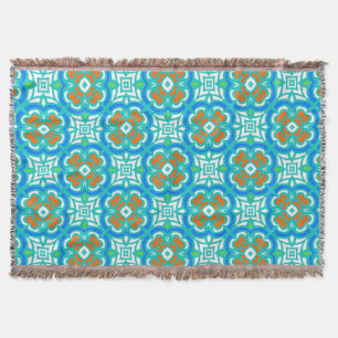 Couverture Motif ethnique turquoise