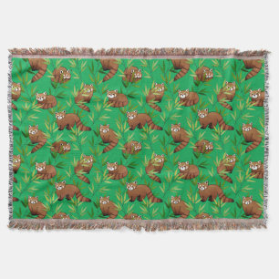 Couverture Motif Feuille Red Panda & Bamboo