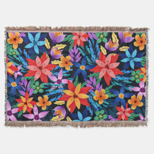 Couverture Motif Floral Exotique Coloré-68578