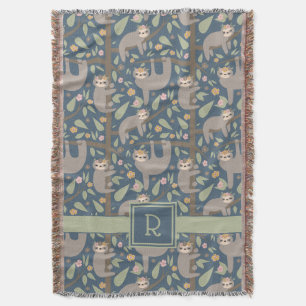 Couverture Motif floral mignon de paresse