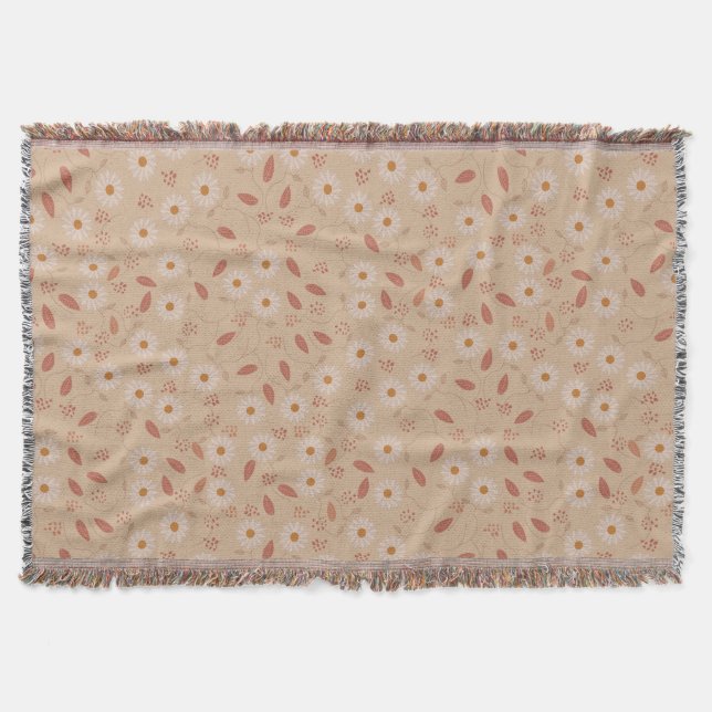 Couverture Motif Floral moderne, Motif Floral Boho (Devant)