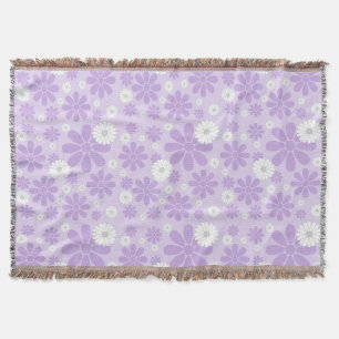 Couverture Motif Floral Pastel LAVANDE