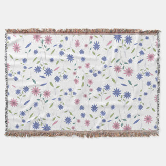Couverture Motif floral sans couture rose et bleu
