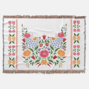 Couverture Motif folklorique hongrois - fleur de broderie Kal