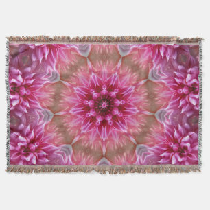 Couverture Motif géométrique à fleurs rose Mandala-67545