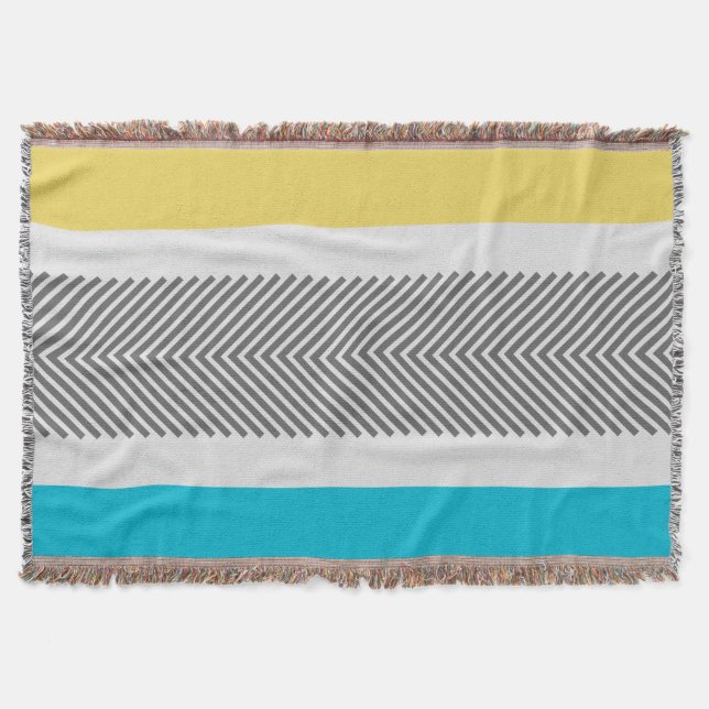 Couverture Motif géométrique Abstrait Jaune moderne Aqua (Devant)
