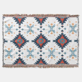 Couverture Motif géométrique bleu et rouge du sud-ouest