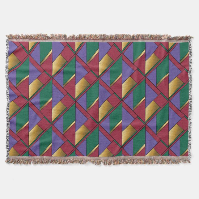 Couverture Motif géométrique Gold violet vert rouge (Devant)