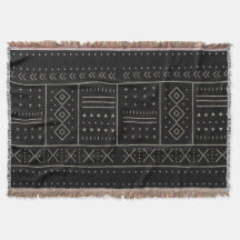 Motif géométrique tribal ivoire noir | Moderne Boh