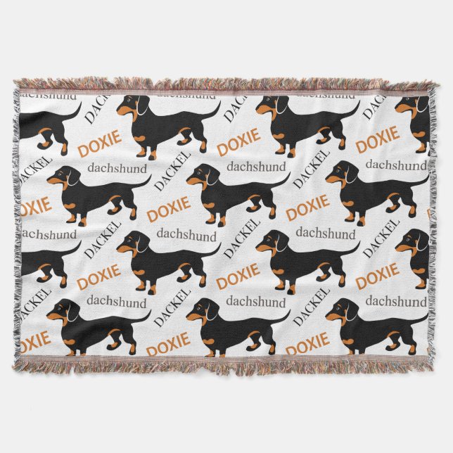 Couverture Motif mignon de chien de Doxie de teckel (Devant)