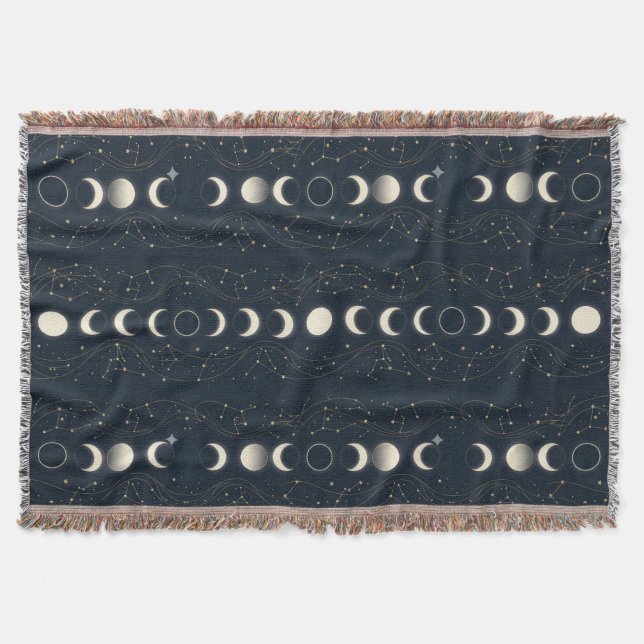Couverture Motif minimaliste des phases lunaires avec des éto (Devant)