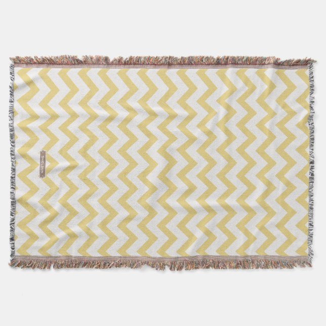 Couverture Motif moderne pastel jaune et blanc chevron (Devant)