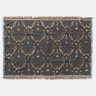 Couverture Motif oriental - cuir et or noirs