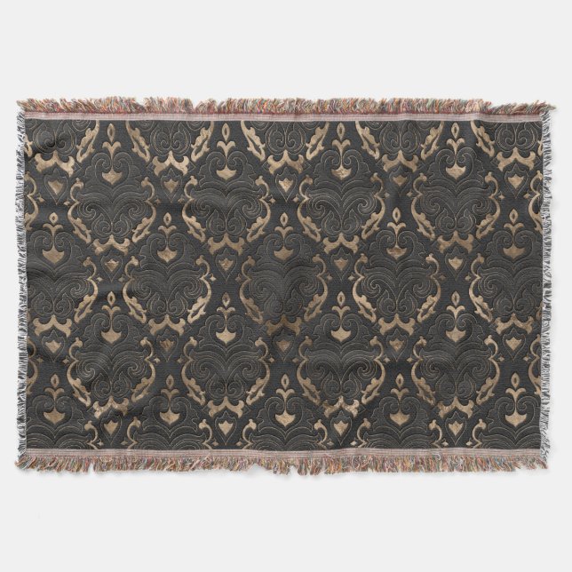Couverture Motif oriental - cuir et or noirs (Devant)