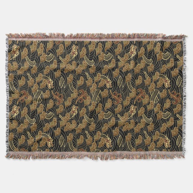 Couverture Motif oriental de dragon de mer (Devant)