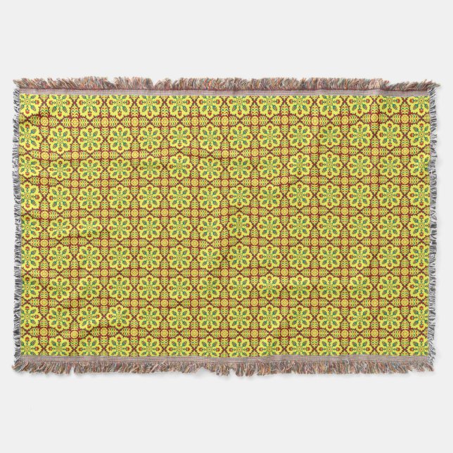 Couverture Motif oriental rouge jaune ottoman turc Tulip (Devant)