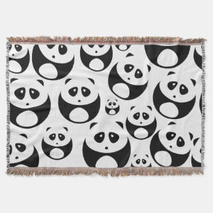 Couverture Motif Panda noir et blanc Kawaii