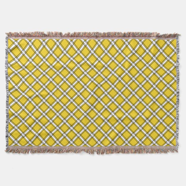 Couverture Motif plaid jaune et blanc (Devant)