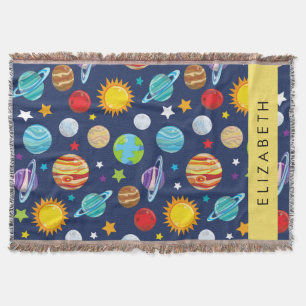 Couverture Motif, Planètes, Étoiles, Cosmos, Votre Nom