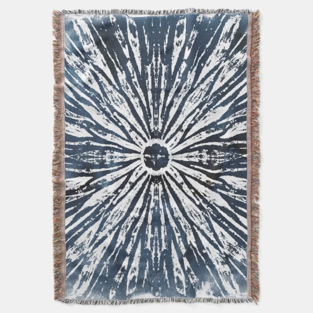 Couverture Motif radial Indigo Ink (devant Vertical)