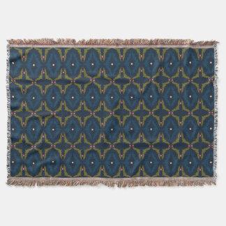 Couverture Motif Rétro Vintage Deep Blue