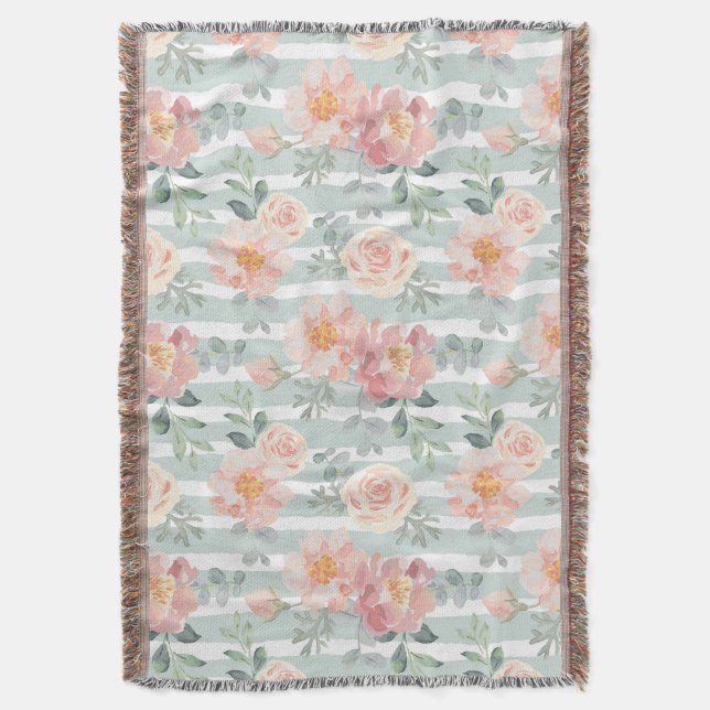Couverture Motif rose de rayure d'Alicia (devant Vertical)