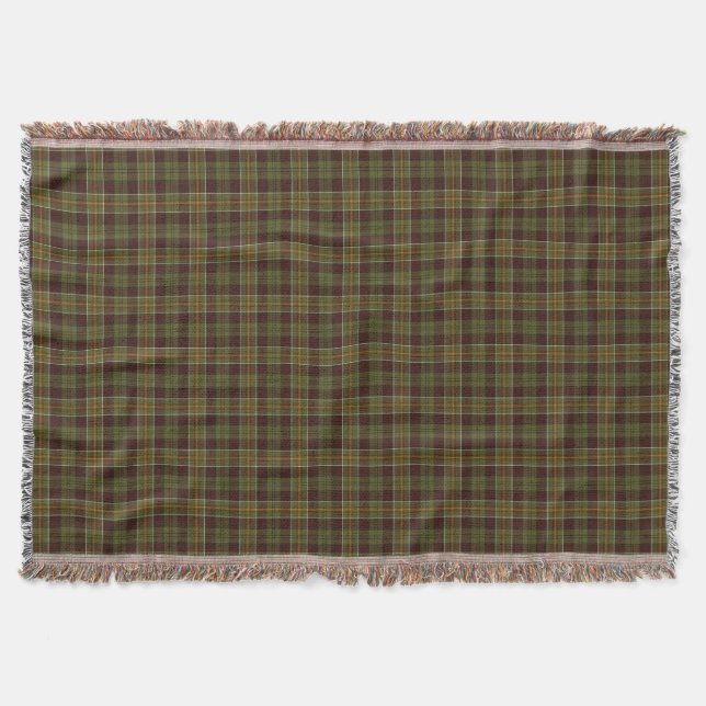 Couverture Motif rustique de plaid de brun et de vert de (Devant)