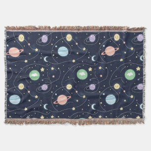 Couverture Motif sans couture de planètes du système solaire