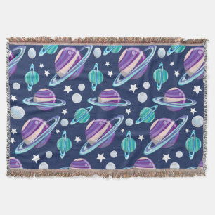 Couverture Motif spatial, Planètes, Étoiles, Galaxie, Cosmos