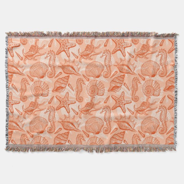 Couverture Motif tiré par la main de mer (Devant)