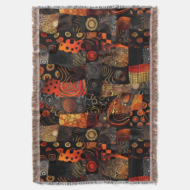 Couverture Motif Tribal Africain Jeter Blanket (devant Vertical)