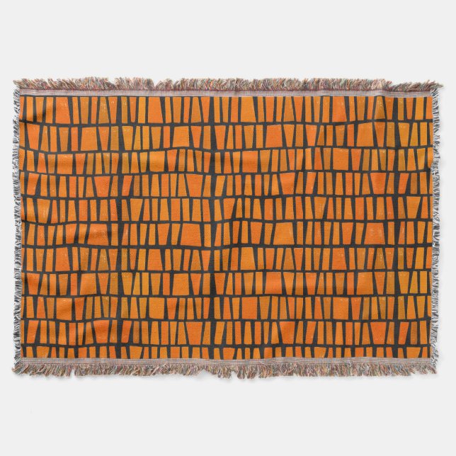 Couverture Motif tribal d'Afrique orange et noire (Devant)