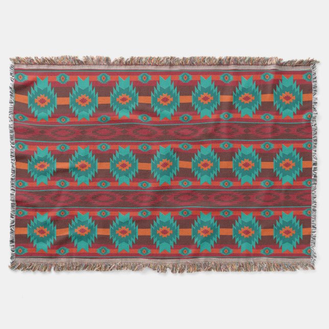 Couverture motif tribal de navaio ethnique du sud-ouest (Devant)