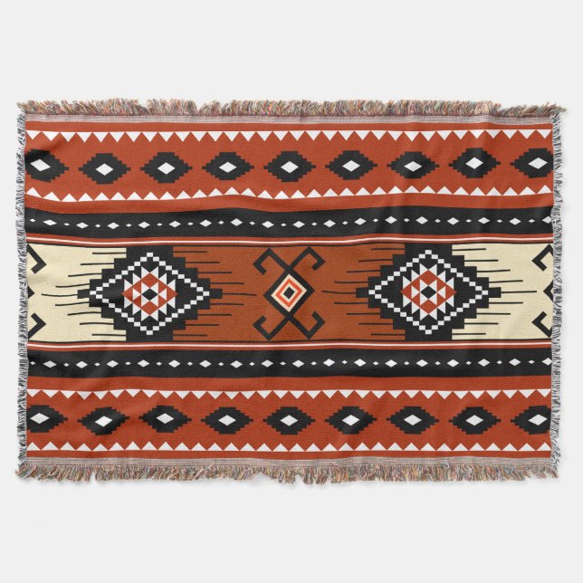 Couverture Motif tribal du sud-ouest Jeter Boho Blanket (Devant)