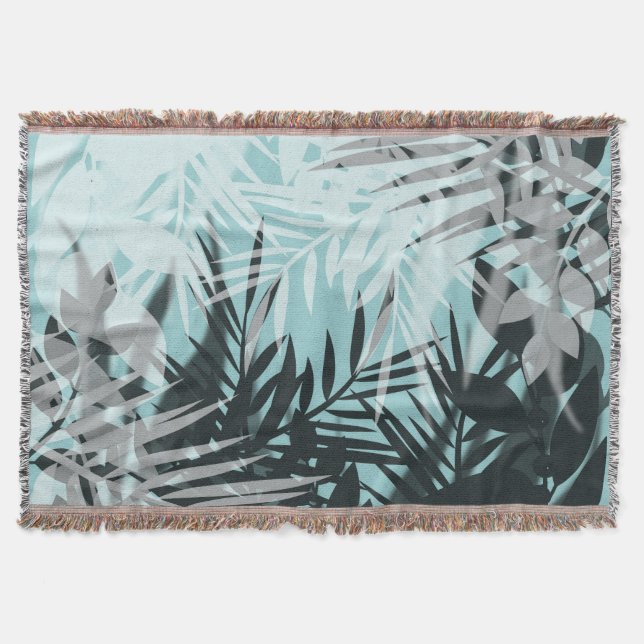 Couverture Motif tropical bleu clair (Devant)