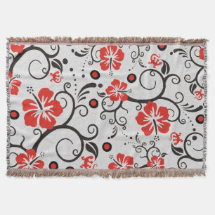 Couverture Motif tropical drôle de décor de ketmie