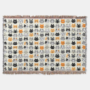 Couverture Motif Visages de chat Cool Kitty Cat Lover