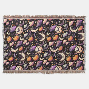 Couverture Motif Whimsical Halloween Night Sky