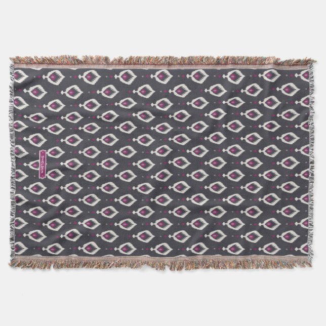Couverture Motifs tribaux chics noirs et violets ikat (Devant)