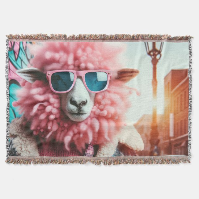 Couverture mouton rose (Devant)