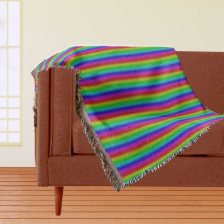Couverture Multicolores en bandes - 2 lancers