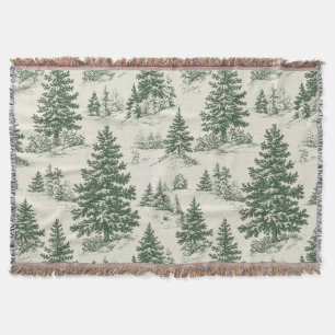 Couverture Nappe verte en toile de Jouy à motif d'arbre de No