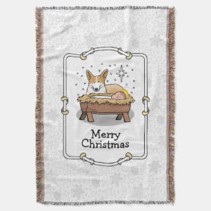 Couverture Nativité de Noël Pembroke Welsh Corgi (rouge1) Amu