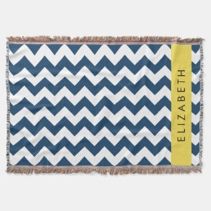 Couverture Navy Blue Zigzag, Navy Blue Chevron, Votre nom