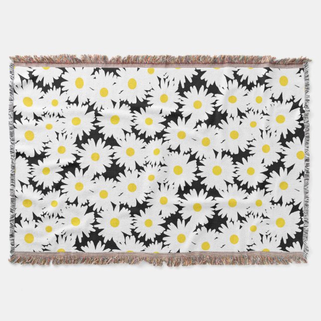 Couverture Négative Space Daisies blanc jaune sur noir (Devant)