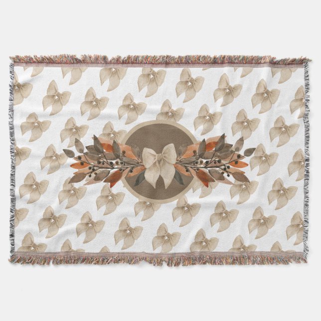 Couverture Neutral “Thanksgiving Taupe Leaves” (Devant)