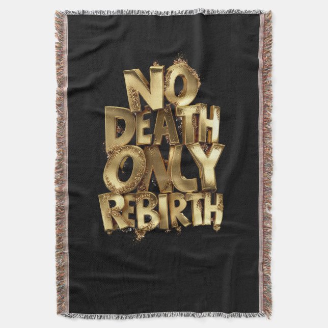 Couverture Nodeath Only Rebirth Black Throw Blanket GoldStyle (devant Vertical)