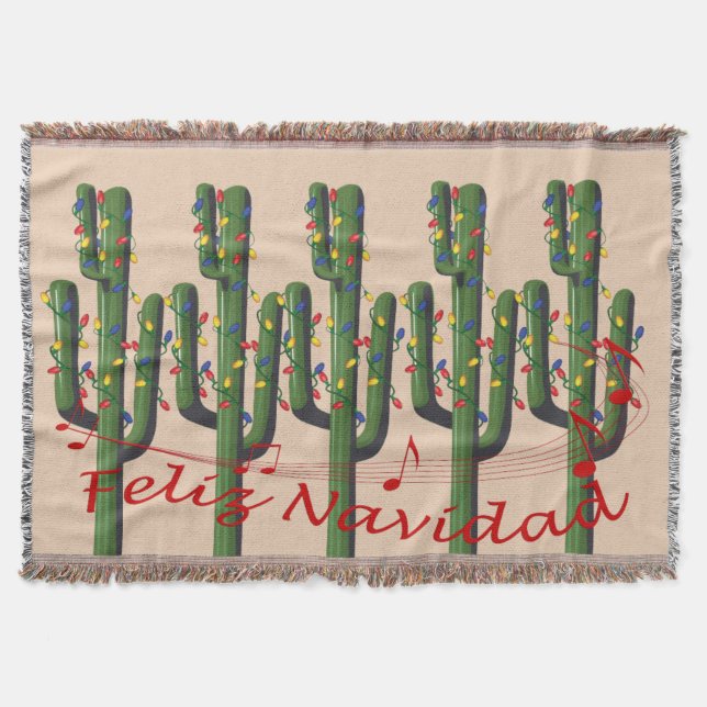 Couverture Noël Cactus Feliz Navidad (Devant)