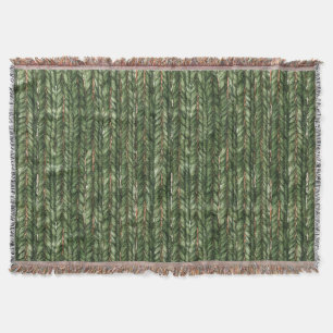 Couverture Noël Faux Fils Verts Tissés