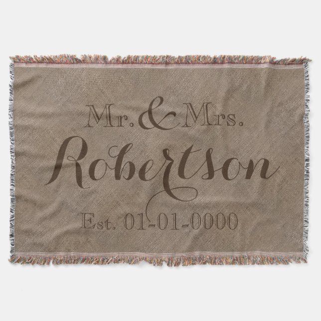 Couverture Nom de famille du Mariage rustique Vintage personn (Devant)